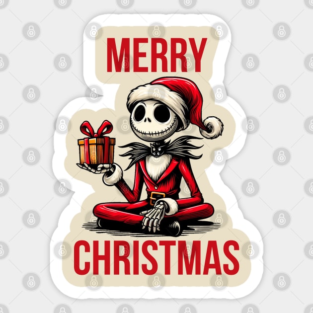 Jack Skellington Santa Sticker by BukovskyART